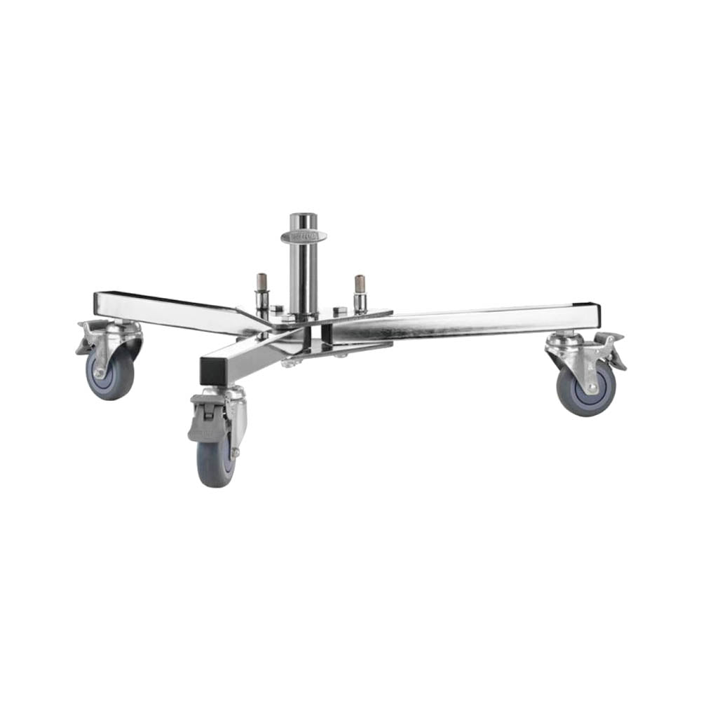 350 Silver Chrome Steel Runway Base Stand with Junior Pin Receiver - Heavy Duty Display Stand for Fashion Shows, Jewelry Exhibitions & Retail Store Displays