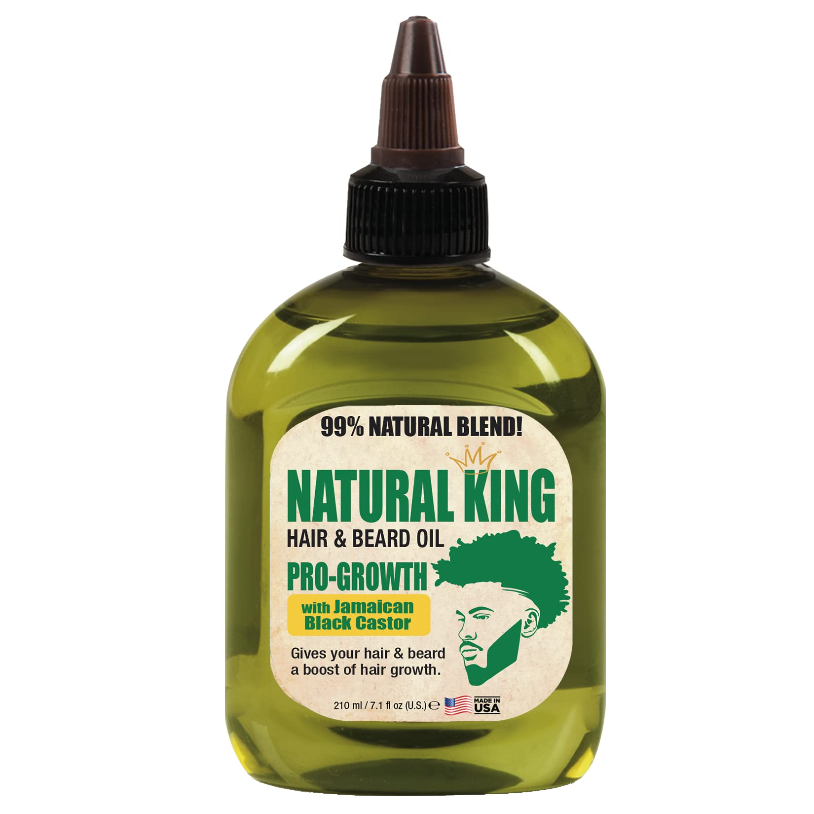 SFC Natural King Pro-Growth Hair & Beard Oil with Jamaican Black Castor Oil - 7.1 oz for Men - Thickening & Moisturizing Treatment for Healthy Hair Growth - Perfect for Daily Use & Styling