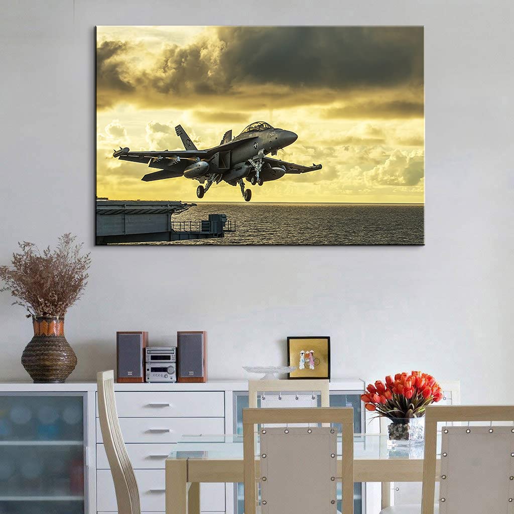 F/A-18 Strike Fighter Metal Wall Art - Military Aviation Decor for Home, Office, Living Room & Bedroom - Perfect for Man Cave, Pilot Gifts & Military Themed Rooms