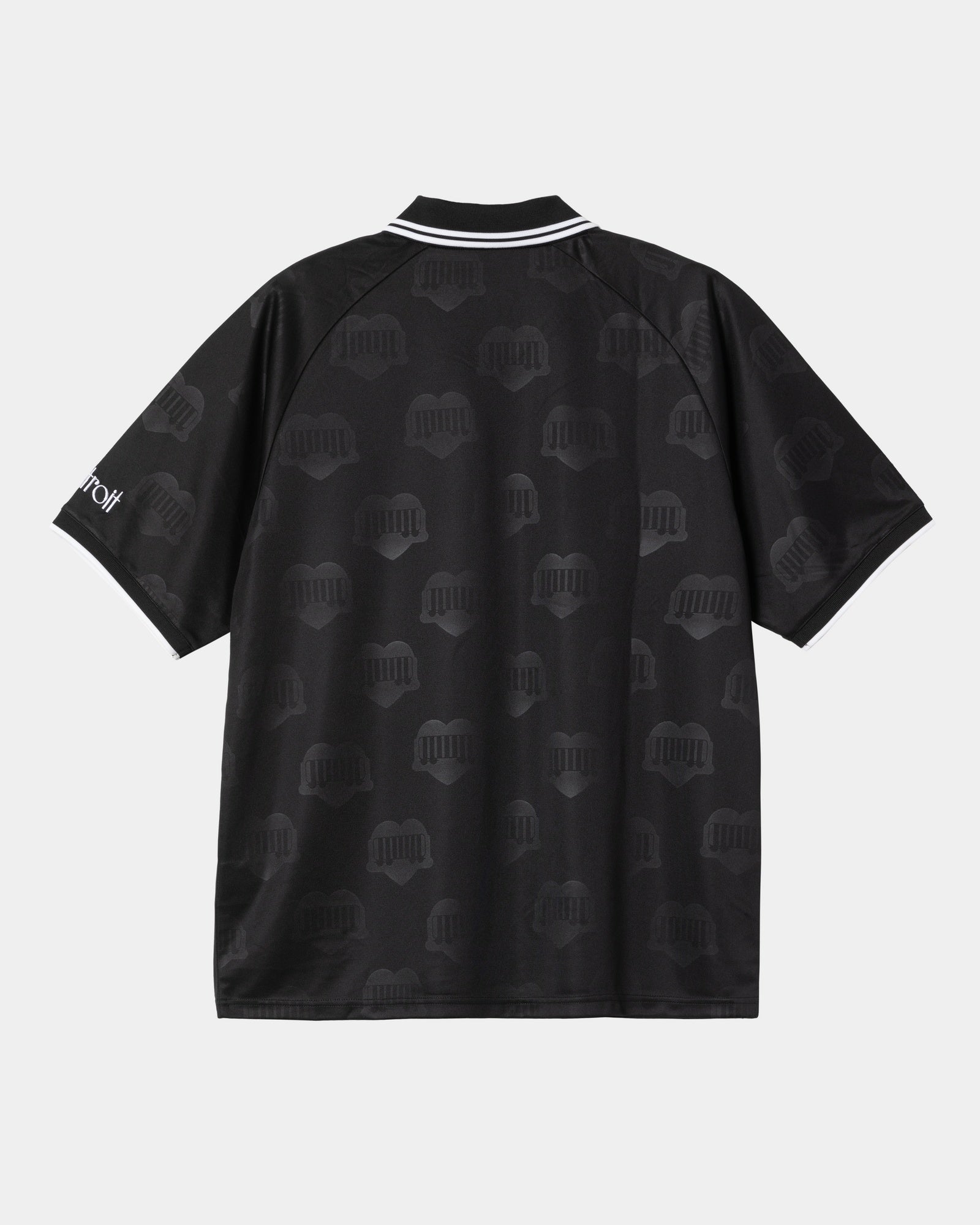 Hartt's Football T-Shirt for Men - Black Heart Train Jacquard Design | Comfortable Sports Apparel for Training, Games & Fan Support
