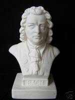 Halbe Resin Bach Bust Sculpture - White Classic Tabletop Decor for Home, Office, or Gift | All-Season Display for Music Lovers & Collectors