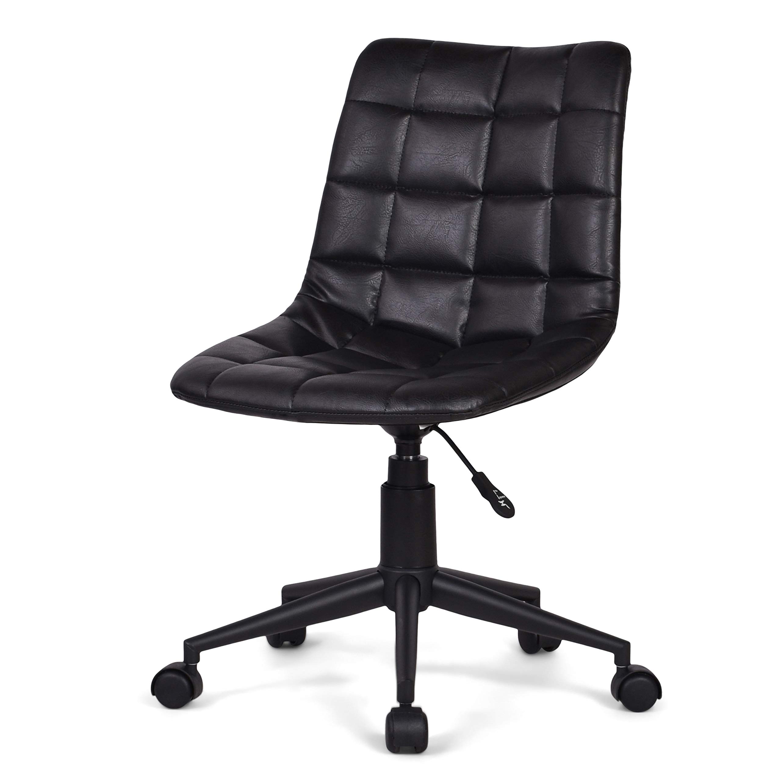SIMPLIHOME Chambers Swivel Adjustable Executive Office Chair - Distressed Black Faux Leather Ergonomic Desk Chair for Home Office, Study & Workspace - Contemporary Computer Chair for Long Hours Sitting