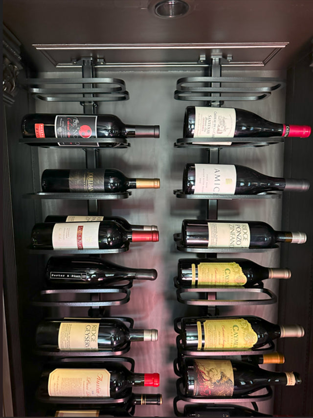 Urban Ironcraft Floor to Ceiling Wine Racks - Double Bottle Label Facing Pillar Series | Space-Saving Wine Storage for Home, Bar, or Restaurant | Perfect for Wine Collectors and Entertaining Guests