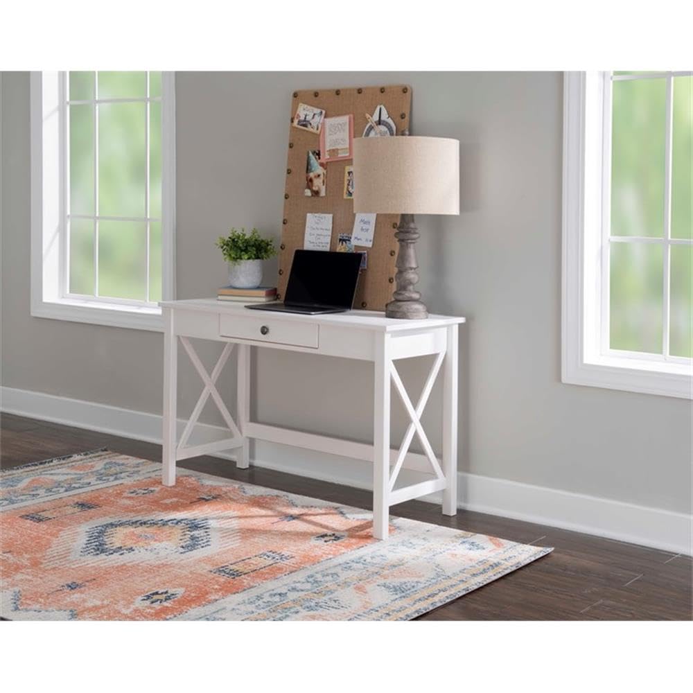 UrbanPro Modern Home Office Wood Laptop Desk in Antique White - Compact Writing Table for Small Spaces, Work from Home & Study - Perfect for Apartments, Dorms & Office Use