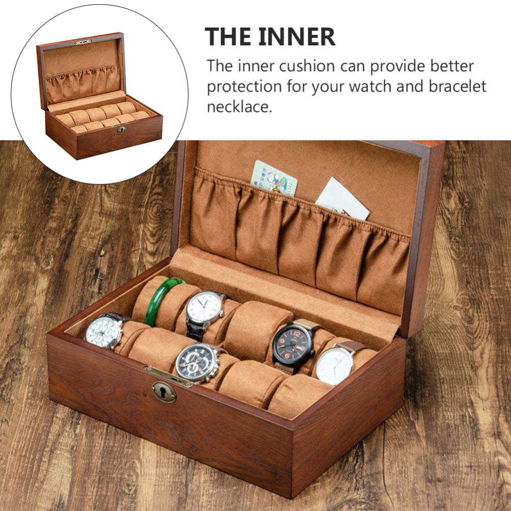Hemobllo 1pc Premium Wooden Watch Box - Luxury Watch Storage Case & Organizer with Glass Top for Men and Women - Perfect for Watch Collection Display, Travel, and Gift Giving