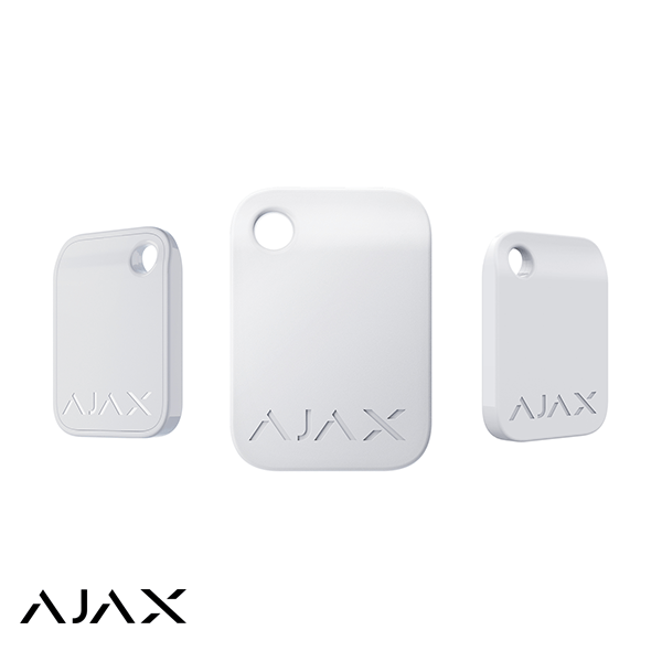 Original Ajax Key Tag in White - Durable & Stylish Keychain for Home, Office, and Travel Use