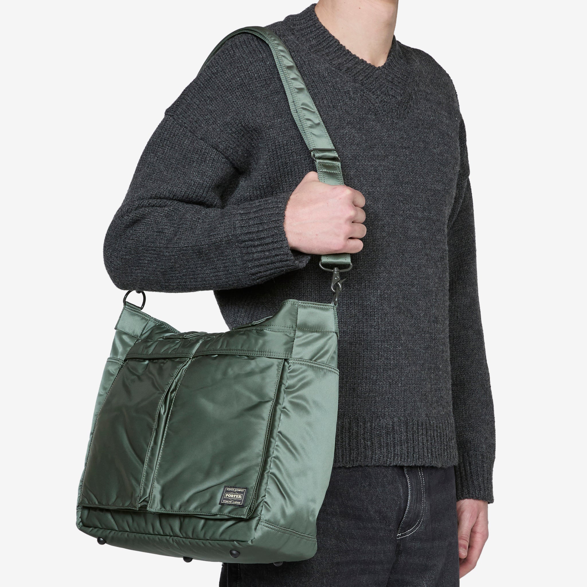 Premium Sage Green Tanker Tote Bag - Large Size Durable Canvas Shoulder Bag for Women | Perfect for Work, Travel & Shopping
