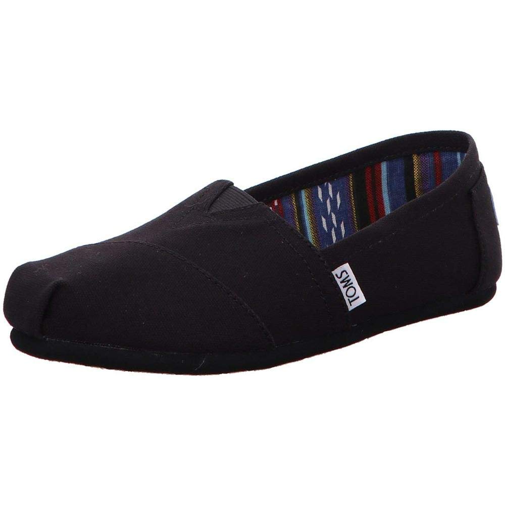 TOMS Women's Classic Black Canvas Slip-On Shoes 10002472 - Comfortable & Stylish for Casual Wear, Travel, and Everyday Use