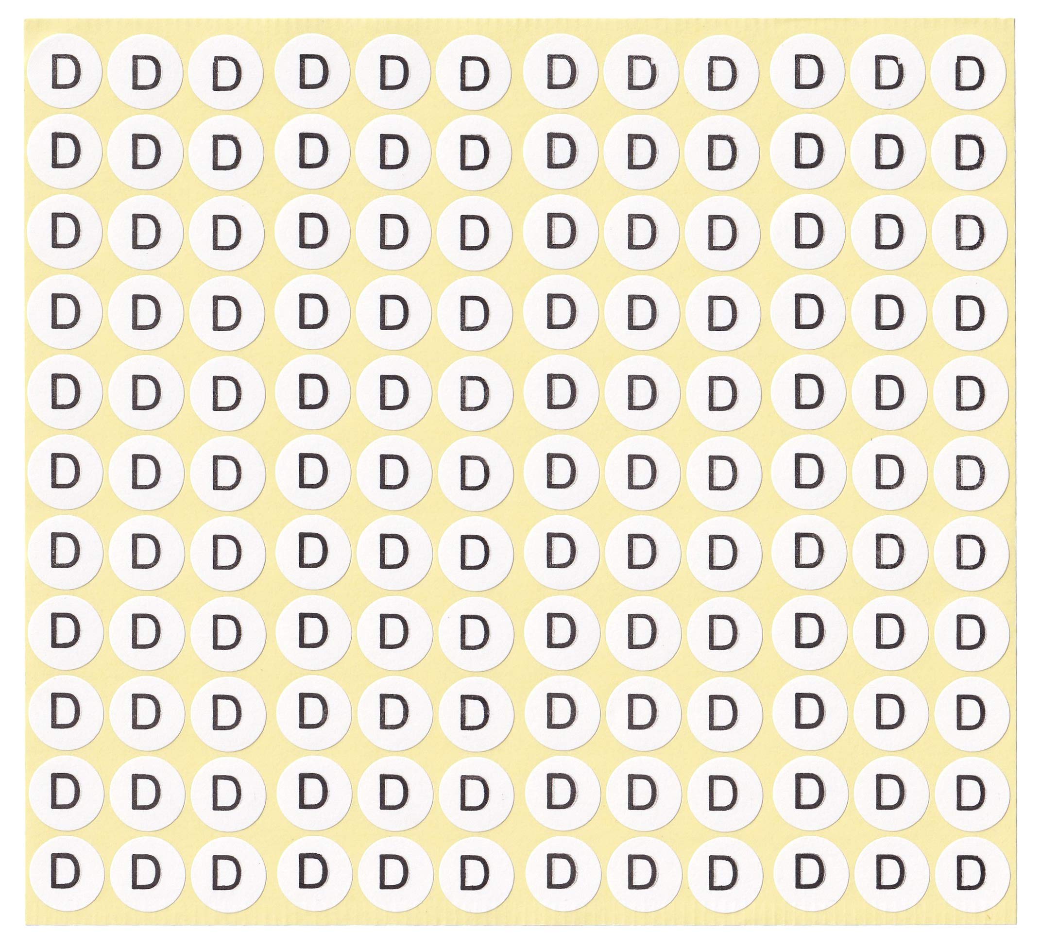 DealzEpic - Letter D Alphabet Stickers - Small Round Self-Adhesive Paper Labels (15 Sheets) - Perfect for Scrapbooking, DIY Crafts, and Organizing
