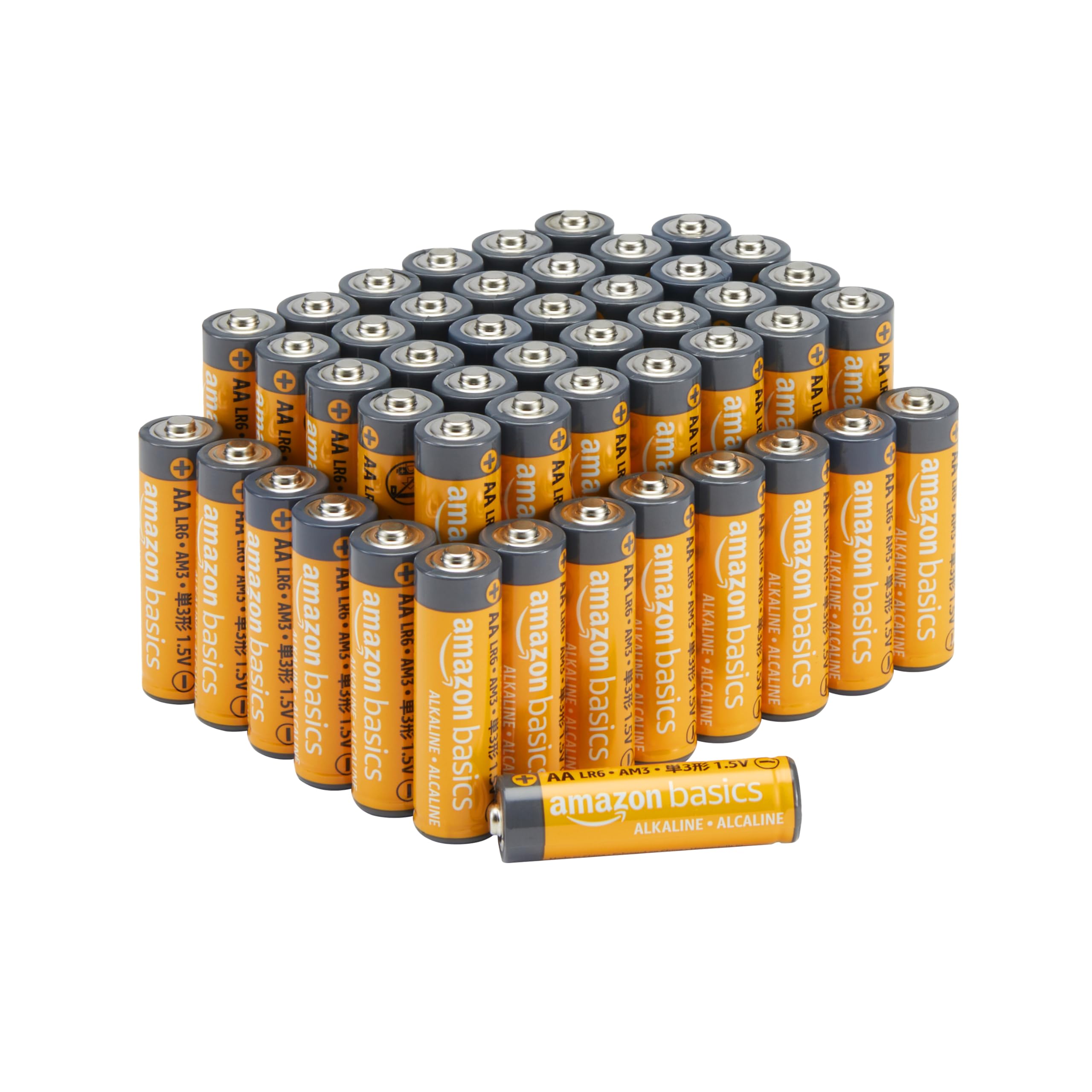 Amazon Basics AA 1.5 Volt Performance Alkaline Batteries - 48 Pack (Long Lasting Power) - Perfect for Toys, Remote Controls, Flashlights, and Electronic Devices