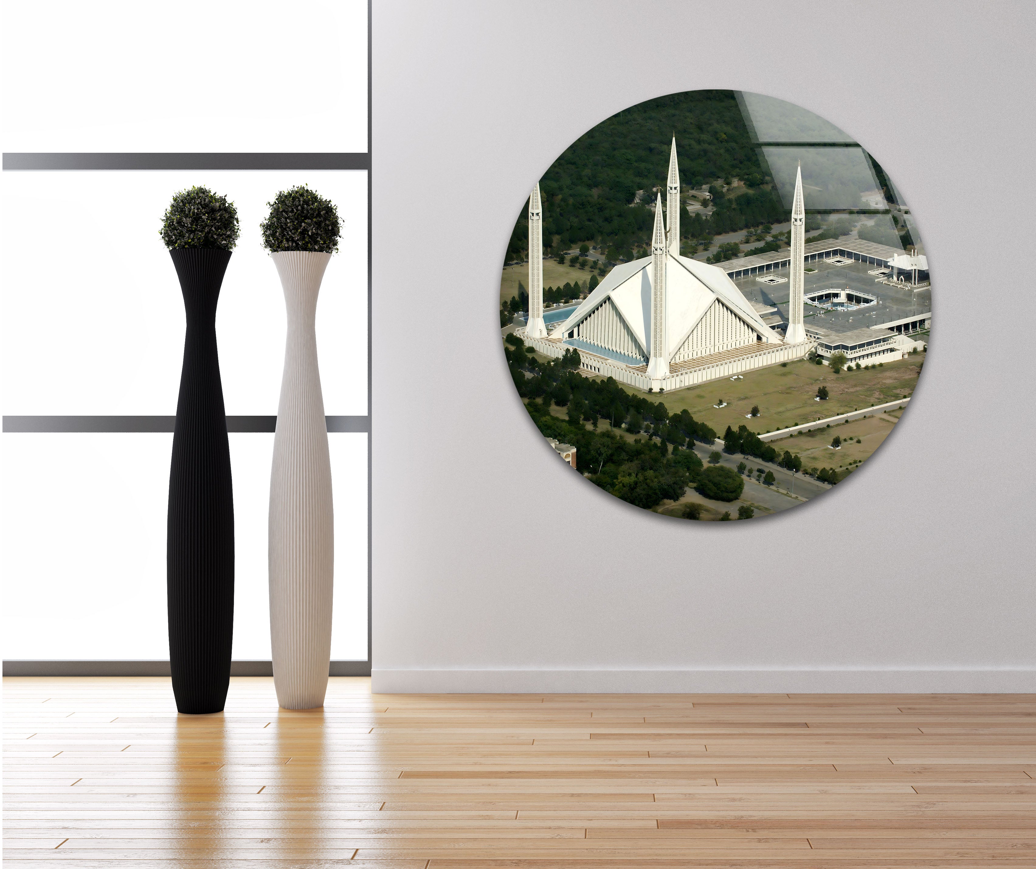 Stunning Aerial View Glass Wall Art - Iconic Landmark Panoramic Print - Perfect for Living Room, Office & Home Decor