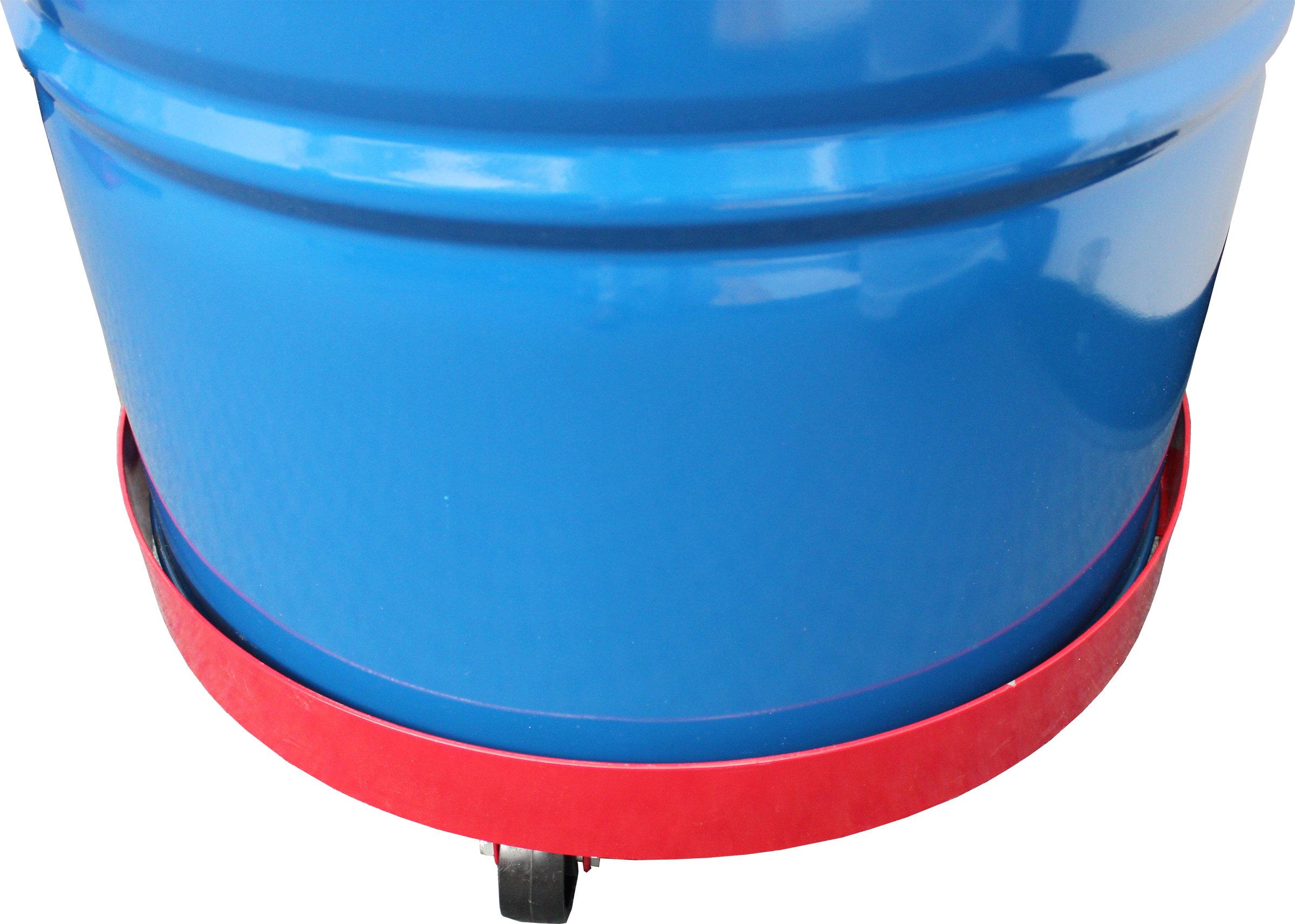 LUMAX LX-1722 Heavy Duty 24-Inch Red Band Dolly for 55 Gallon Drums & 400 lbs Containers - Industrial Grade with Baked Enamel Finish & 4 Ball Bearing Swivel Casters - Complete Hardware Included - Perfect for Warehouse, Garage, and Factory Material Handling