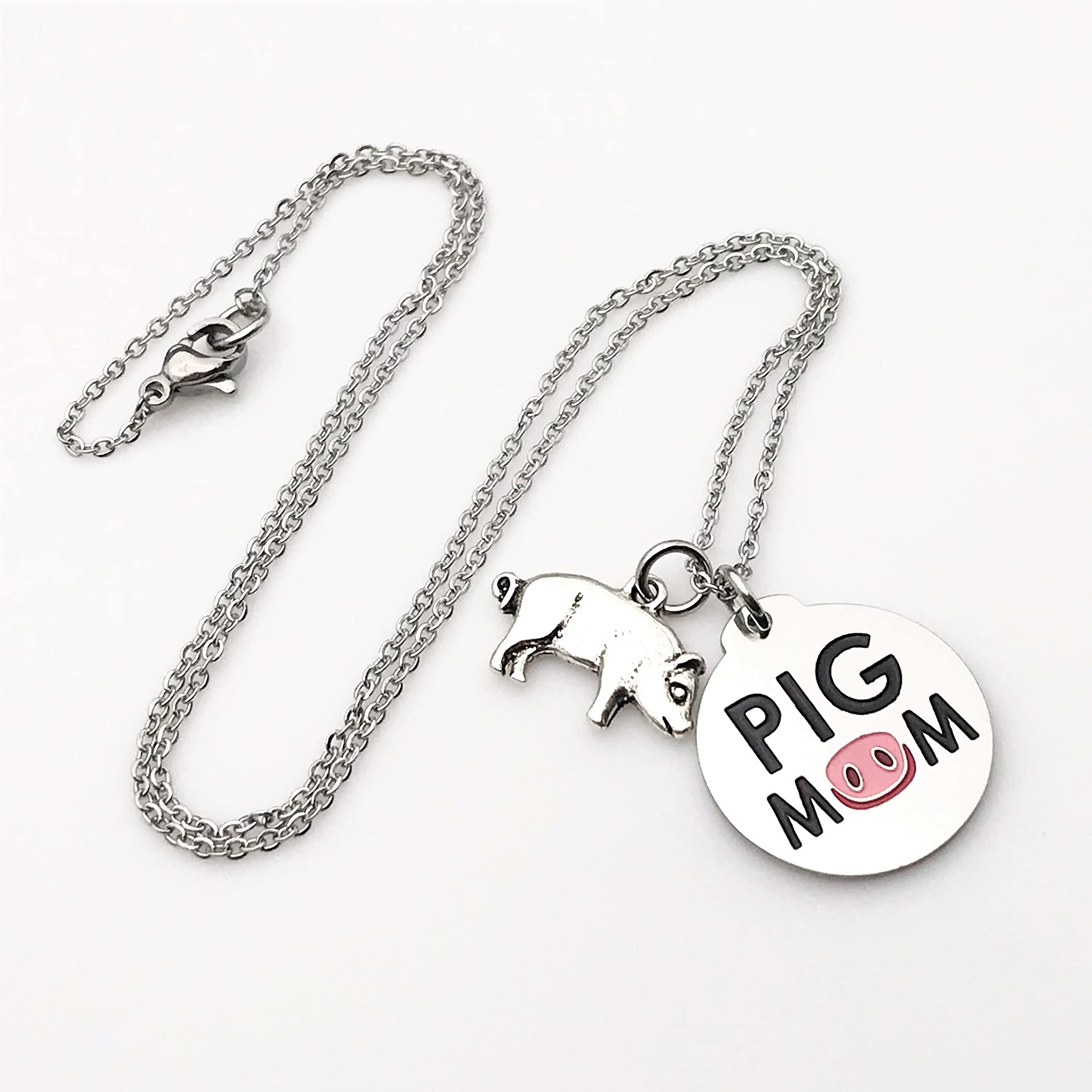 Pig Mom Necklace - Piggy Charm 18