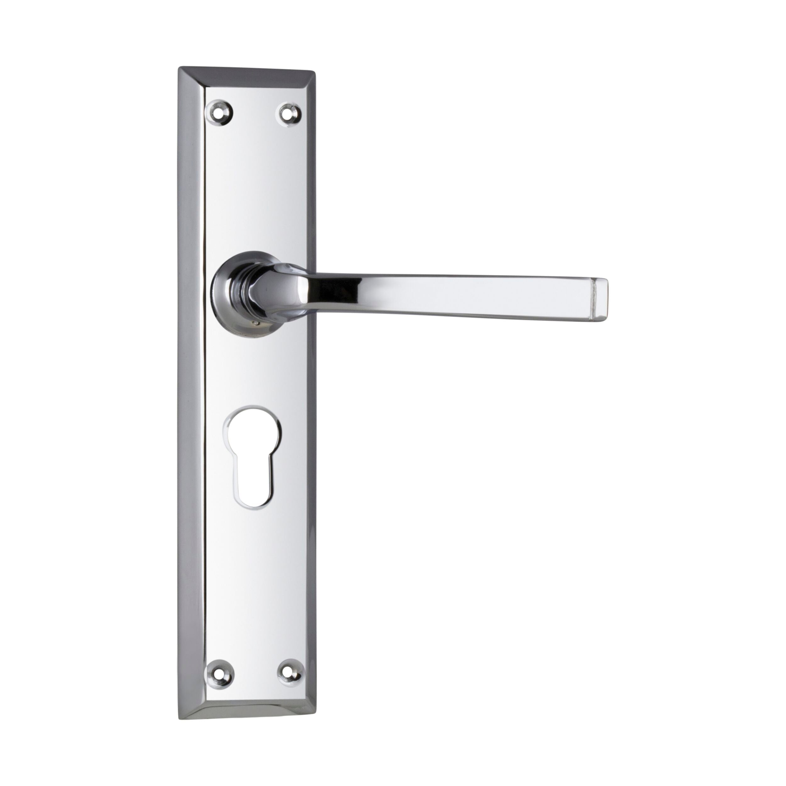 0684E Chrome Plated Door Lever Set - Euro Style Menton Design (H225xW50xP75mm) for Modern Homes & Offices - Perfect for Interior & Exterior Doors