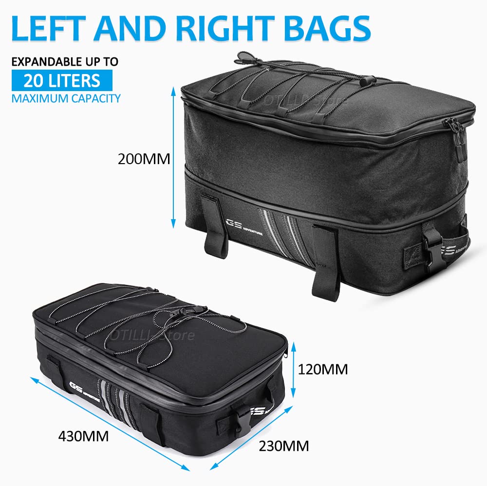 Waterproof Motorcycle Top Case & Side Bags for BMW F800, 850GS, R1150GS ADV, F900R, XR, K1600B, K1600GT/L, G310GS, R1200, 1250 RT, S1000XR - Durable Luggage Set for Adventure Riding & Long-Distance Travel