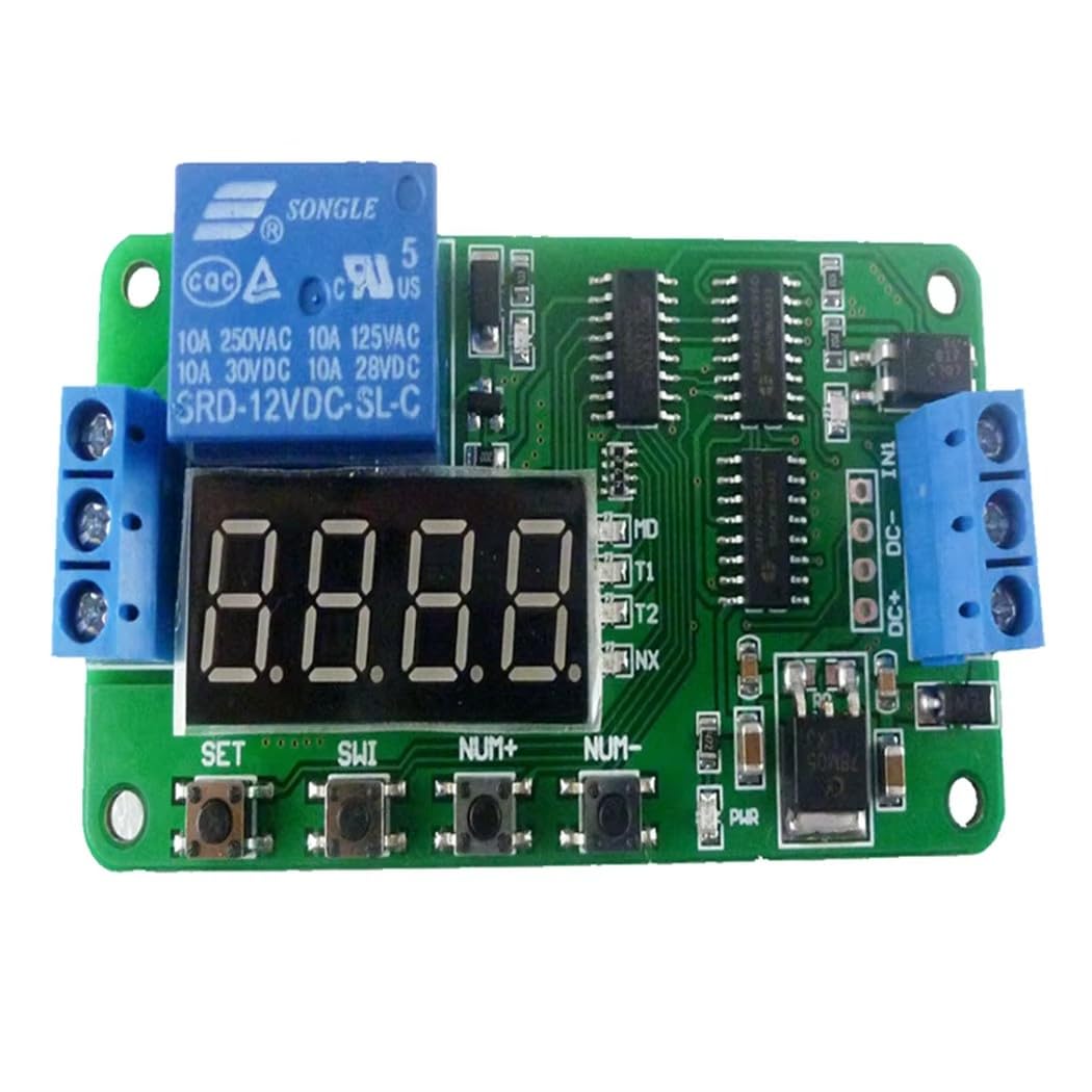 12V 24V DC Multifunction Delay Relay Timer Switch - Adjustable Cycle On/Off PLC Control Module for Industrial Automation & Home DIY Projects