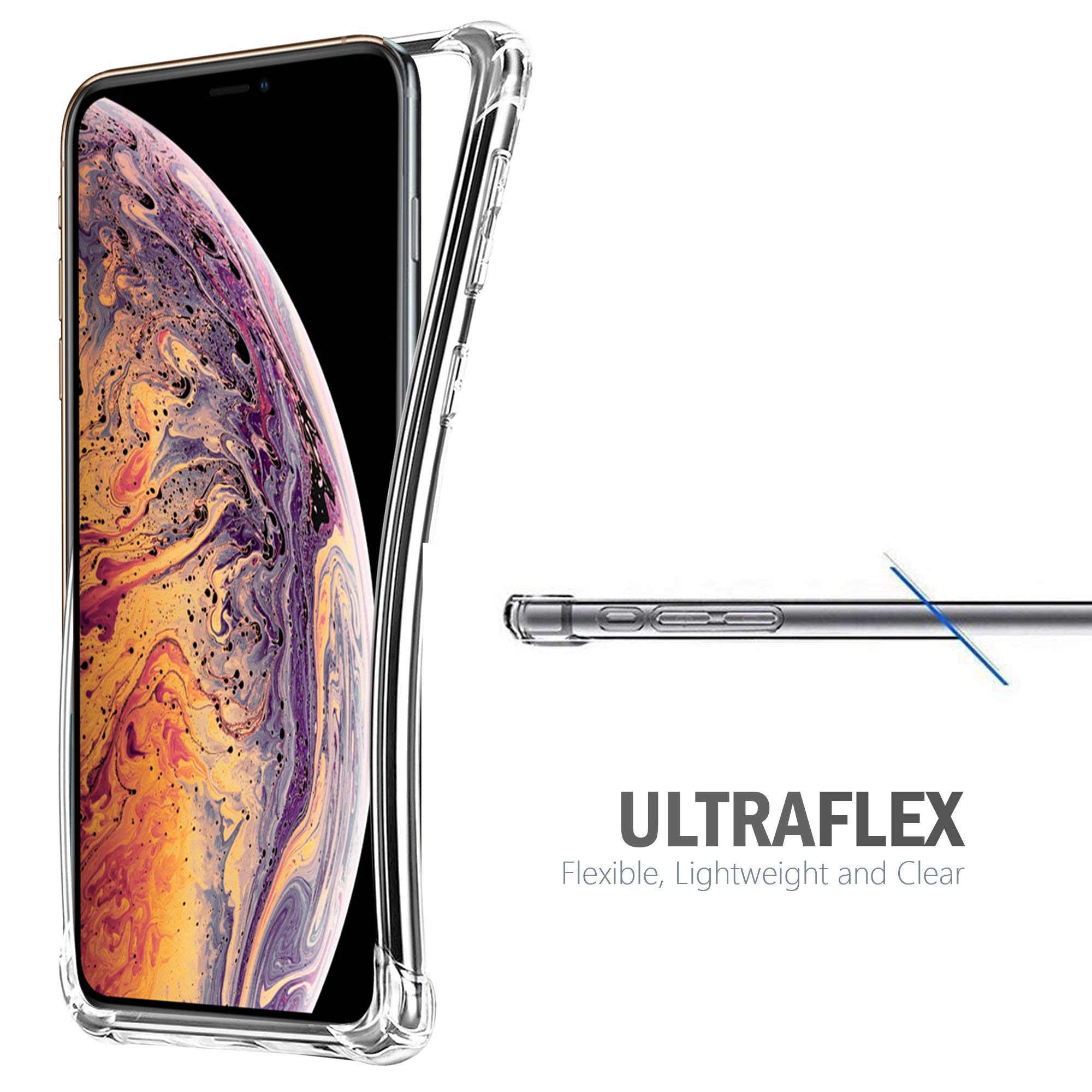 CasesOnDeck Slim Clear Bumper Case for Apple iPhone X/Xs (2017-2018) - Full Body Protection with Dragon Tattoo Design - Perfect for Daily Use, Travel & Outdoor Activities