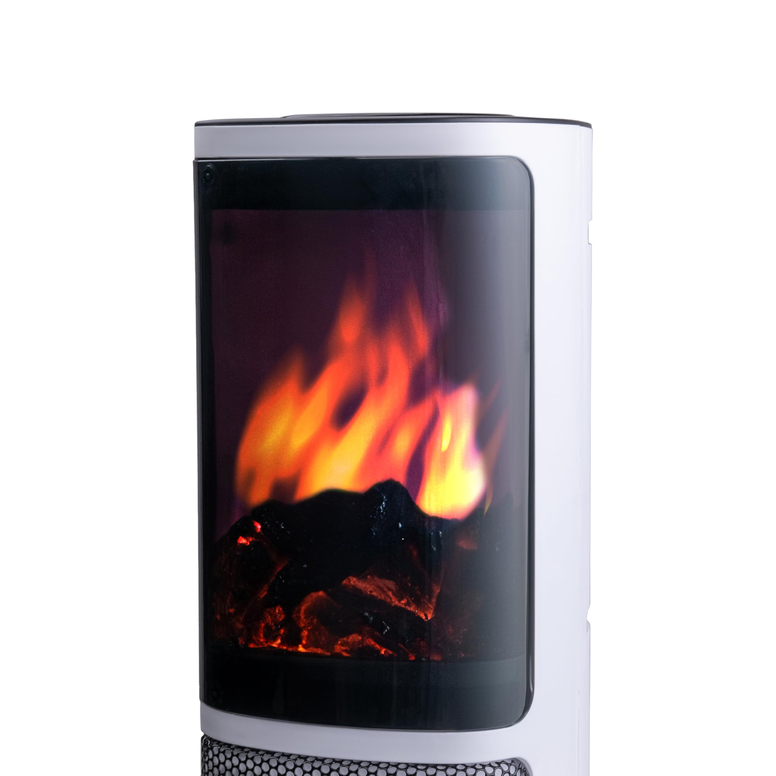 Comfort Zone 3D Flame Electric Space Heater - 25 Inch Indoor Portable Heater with Remote Control, 8H Timer, 75° Oscillation & Adjustable Thermostat | Overheat Protection | Perfect for Bedroom, Office & Living Room Heating