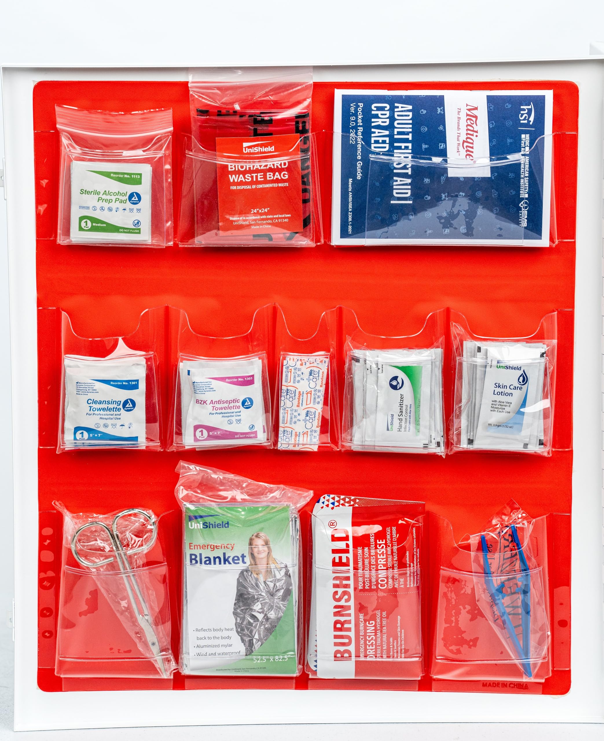 Wall Mount Metal First Aid Cabinet for Restaurants - 3 Shelf Class A Medical Kit Storage (No Tablets Included) - Ideal for Commercial Kitchens, Cafes, and Food Service Areas