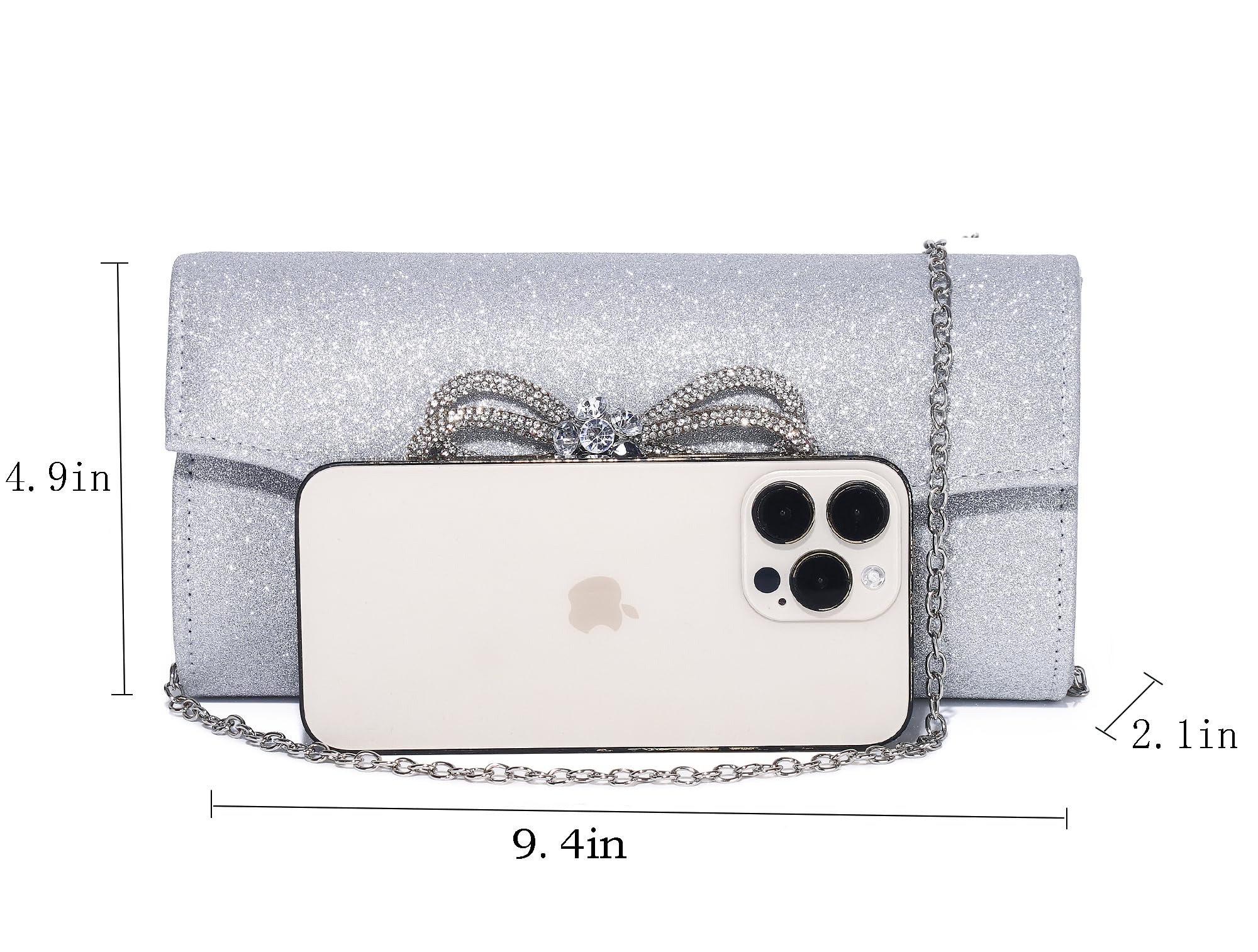 Elegant Women's Diamond Bow Rhinestone Clutch Purse - Sparkling Evening Bag for Wedding, Prom, Cocktail Party & Formal Events - Perfect Accessory for Brides, Bridesmaids and Special Occasions