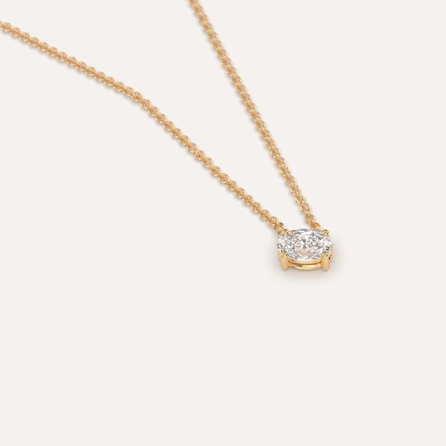 1/4 Carat Oval Floating Diamond Necklace - Elegant Dainty Pendant for Women - Perfect for Weddings, Anniversaries & Special Occasions