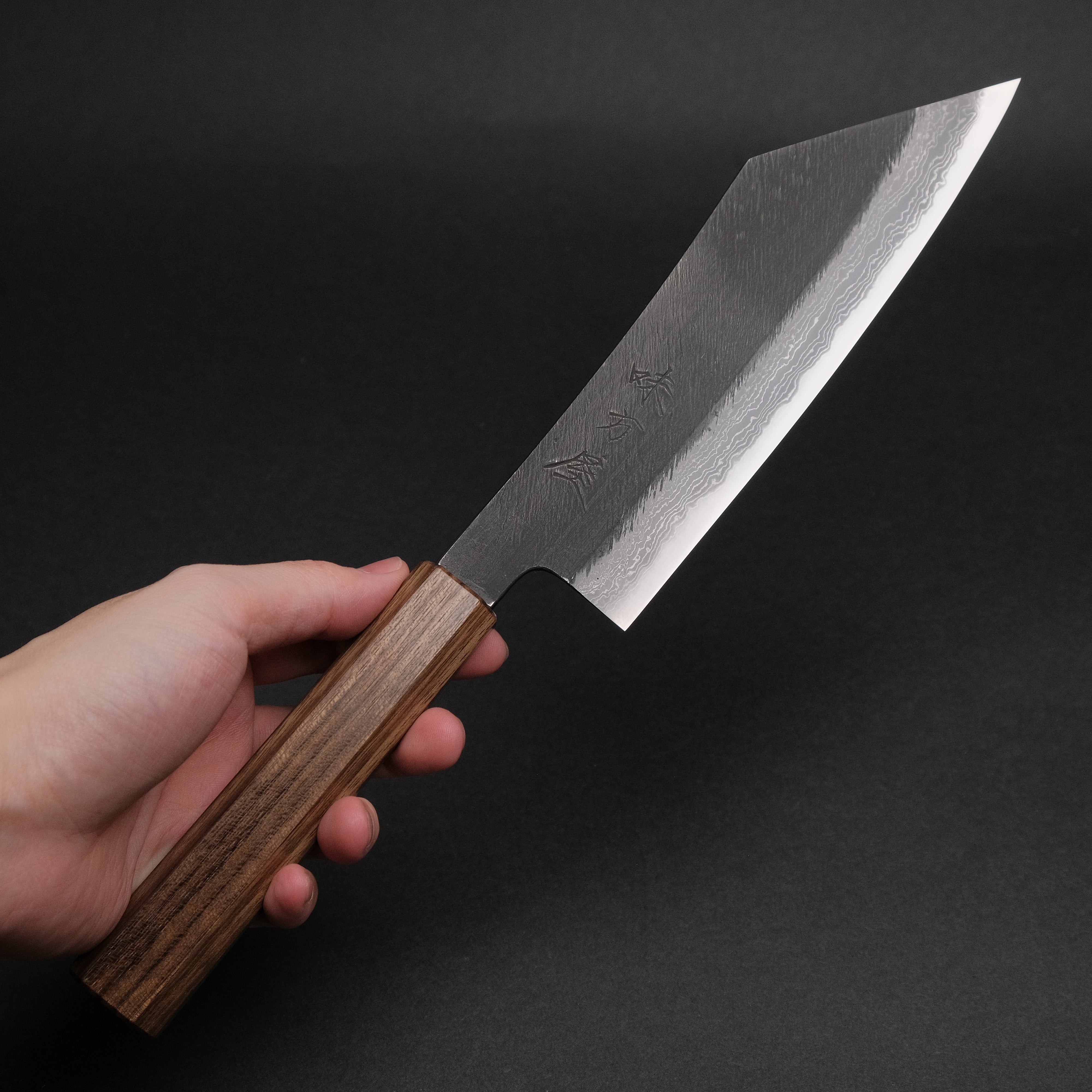 Premium Ajikataya White #2 Matsuba Damascus Hakata 180mm Sushi Knife with Obankole Handle (#26) - Perfect for Sushi Chefs & Japanese Cuisine Lovers