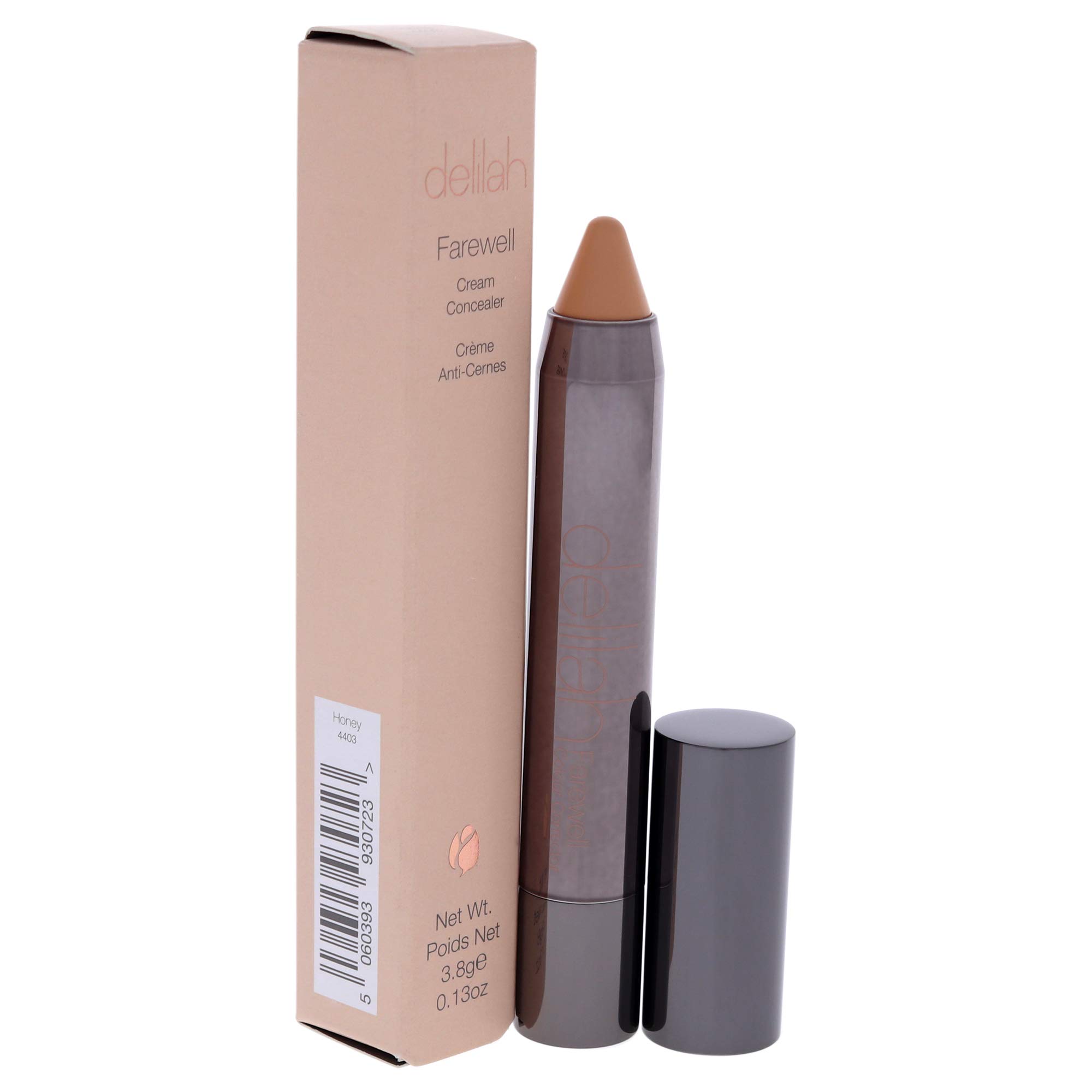 Delilah Farewell Cream Concealer - Honey Shade for Women, 0.13 oz, Full Coverage & Hydrating Under Eye Concealer - Perfect for Dark Circles, Blemishes & Everyday Makeup Routine