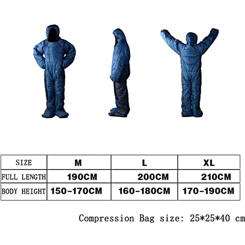 Ultralight Windproof Wearable Sleeping Bag for Adults - XL Size, Portable & Lightweight for Winter Camping, Hiking, Climbing - Perfect for Outdoor Adventures, Emergency Shelters & Cold Weather Protection
