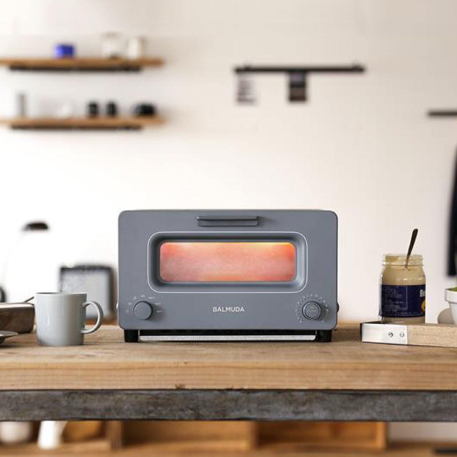BALMUDA The Toaster - 5-in-1 Steam Oven Toaster with Precise Temperature Control for Perfect Toast, Artisan Bread, Pizza & Pastries | Includes Baking Pan | US Version | Gray | Ideal for Breakfast, Brunch & Home Baking