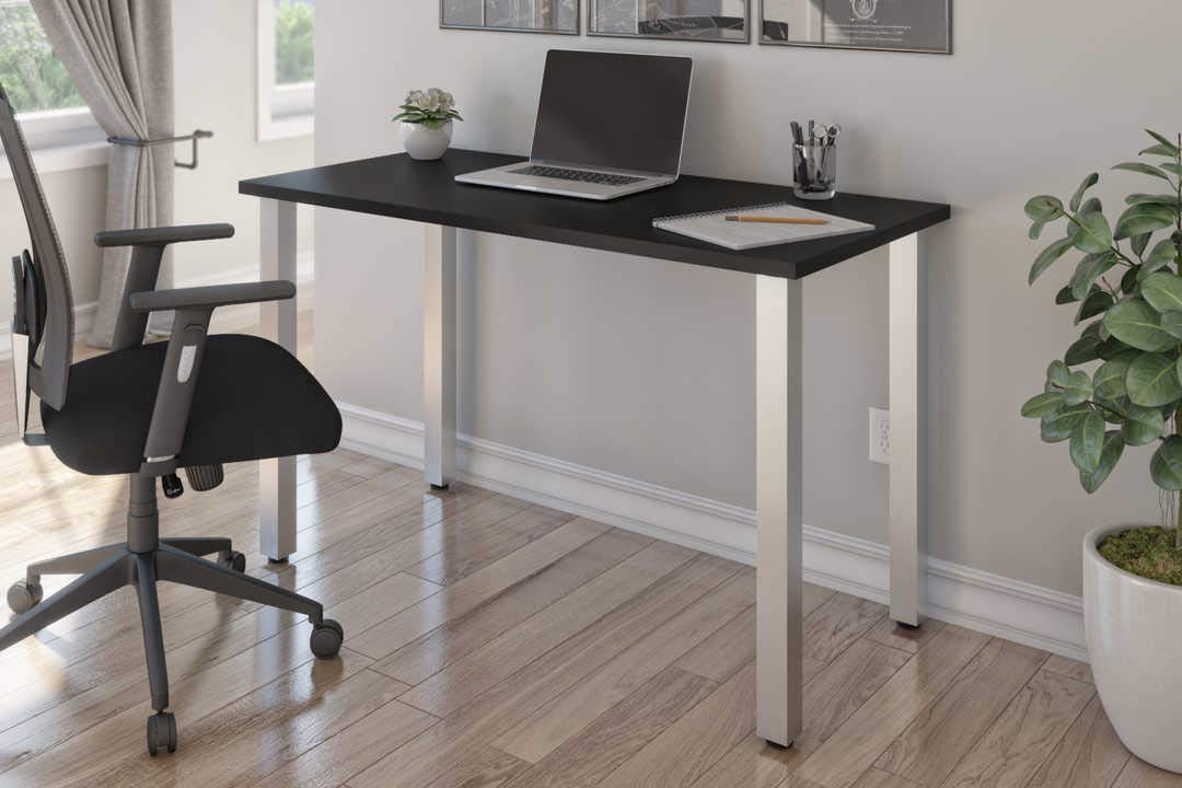 Bestar Universal Table Desk with Square Metal Legs, 48