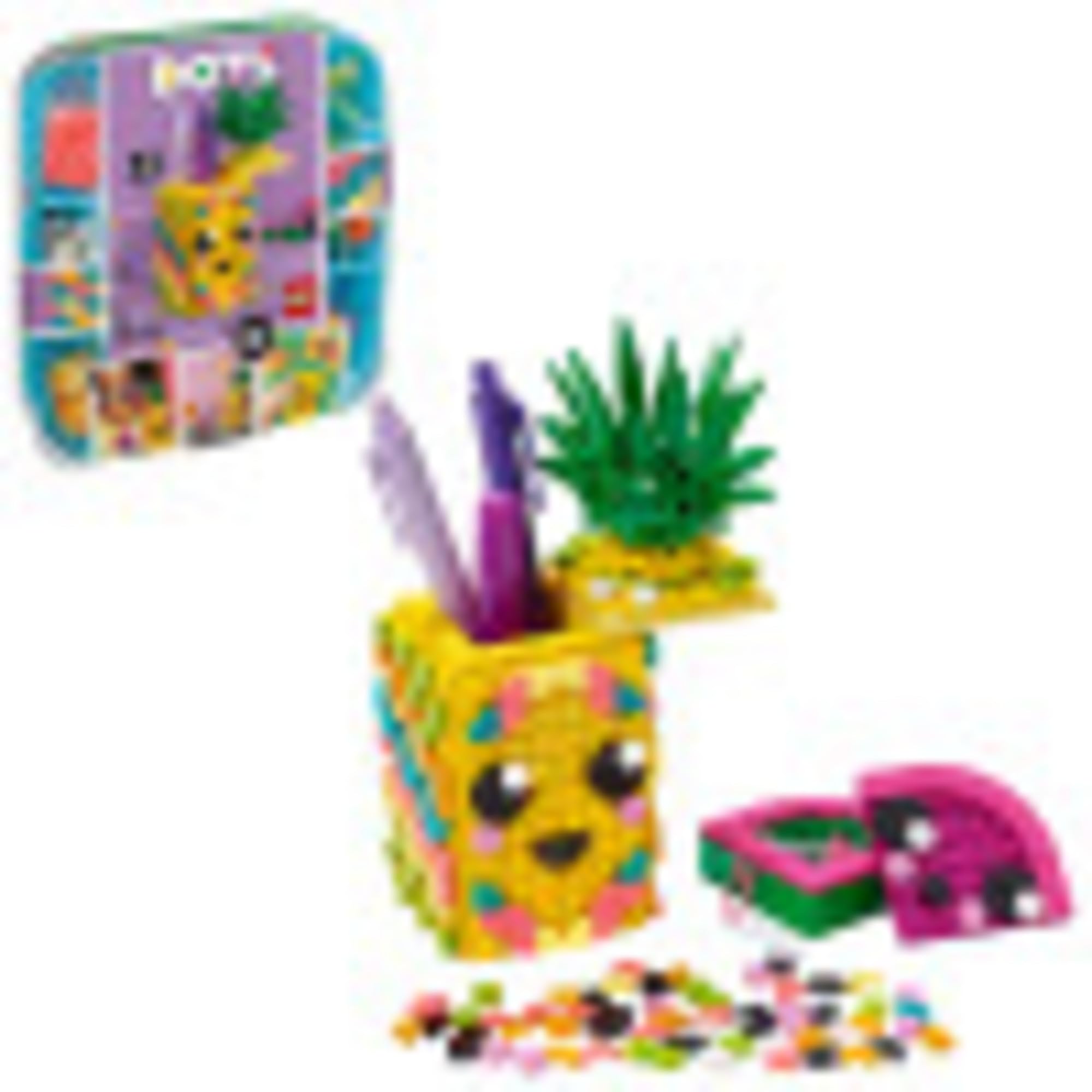 LEGO DOTS Pineapple Pencil Holder 41906 - 351 Piece DIY Craft Kit for Kids, Creative Arts & Crafts Project, Fun Holiday & Birthday Gift Idea - Perfect for Desk Organizer & Kids Room Decor