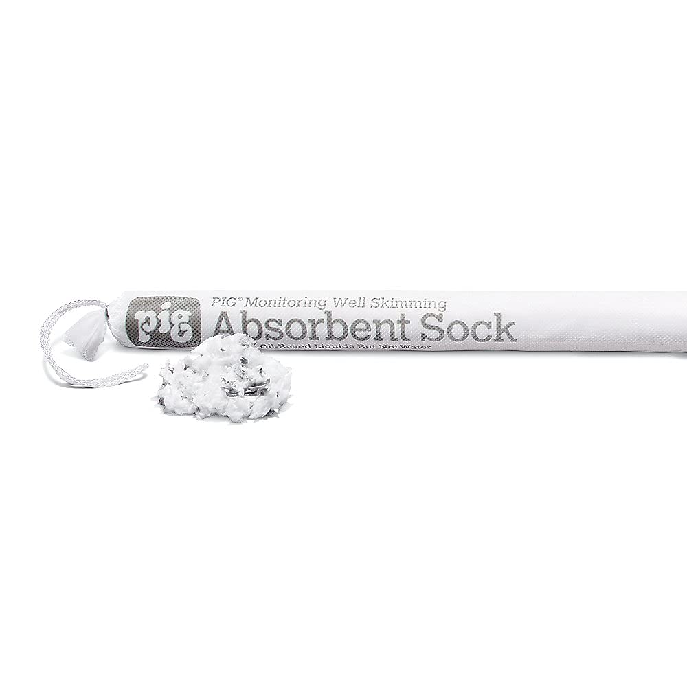 Oil Absorbent Socks for Monitoring Wells - 30 Pack | 17 oz Absorbency | 1.5