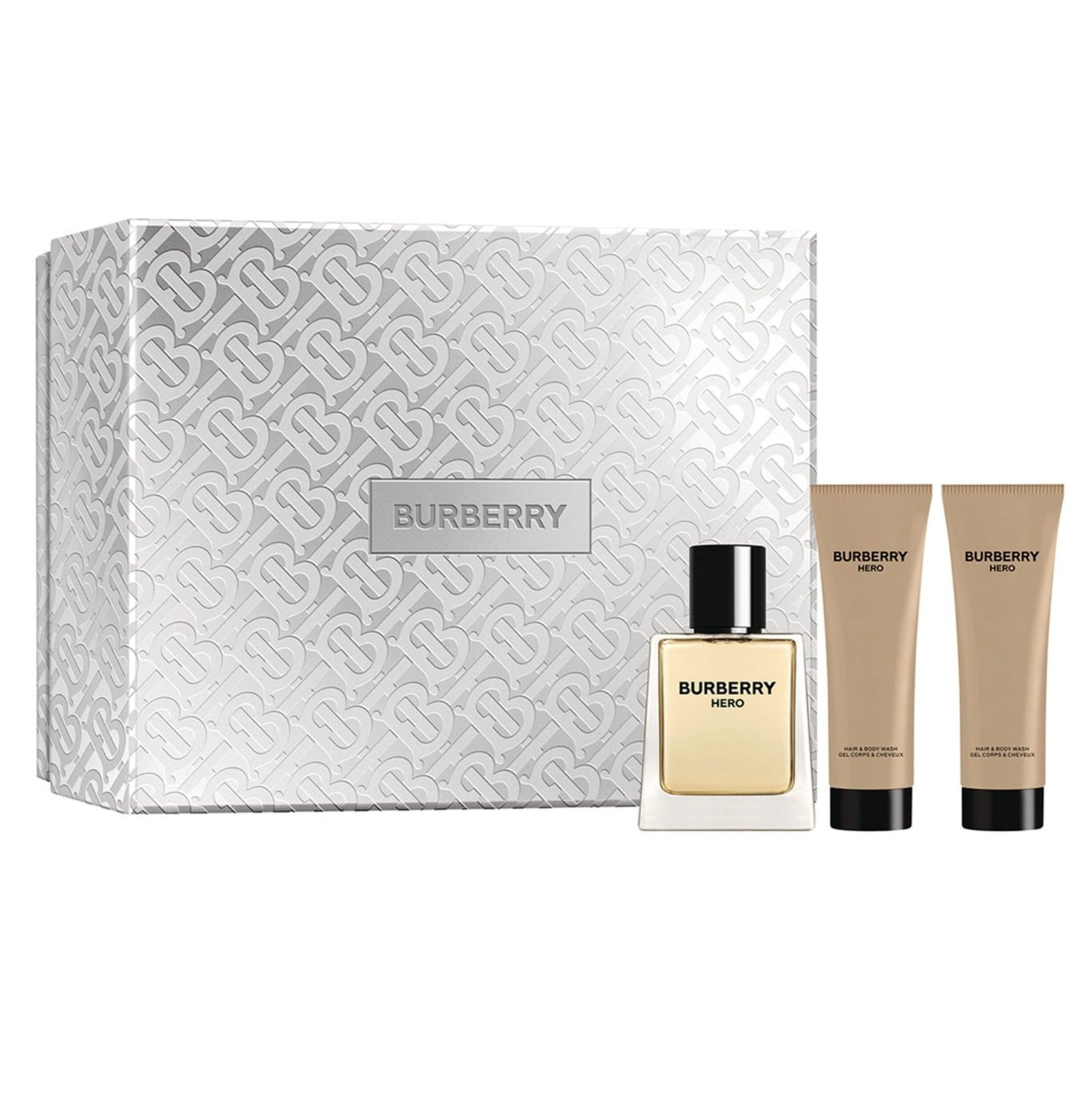 Burberry Hero 3-Piece Gift Set for Men - 100ML EDT Spray + 7.5ML Mini + 75ML Hair & Body Wash | Luxury Cologne Set, Perfect for Gifts, Travel & Special Occasions