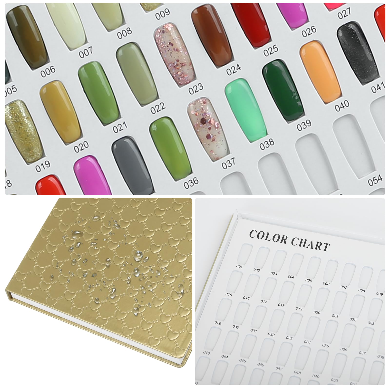 308 Colors Professional Nail Swatch Book with 360 Nail Tips - Gel Polish Color Chart Display for Nail Salon Practice, No Glue Needed - Perfect for Nail Art Design, Manicure Training & DIY Home Nail Care