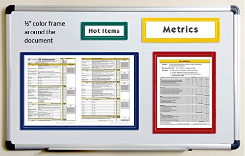 StoreSMART Red Magnetic Document Holder with Window Frame - 50-Pack for 8.5 x 11 Inch Papers - Perfect for Office Filing, School Projects & Home Organization