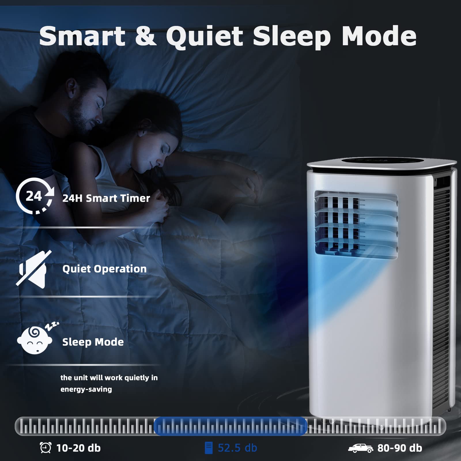 ARLIME 9000 BTU Portable Air Conditioner with Remote Control - 2 Speed Fan, Cools Up to 350 Sq.Ft, 24H Timer & Window Kit - Energy Efficient Floor AC Unit for Bedroom, Office, Dorm, RV - Perfect for Summer Cooling & Small Space Comfort