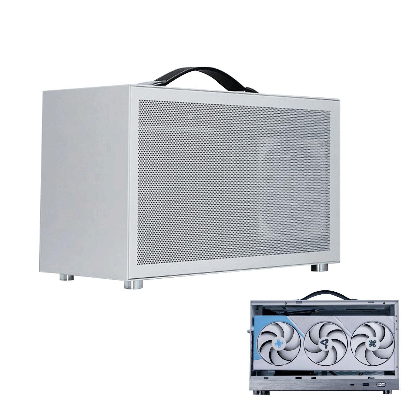 TAYSTE High Airflow PC Case Fans with Mesh Front Panel - Portable Computer Case Holder & Desktop Cooling Accessories for Gaming, Home & Office Workspace