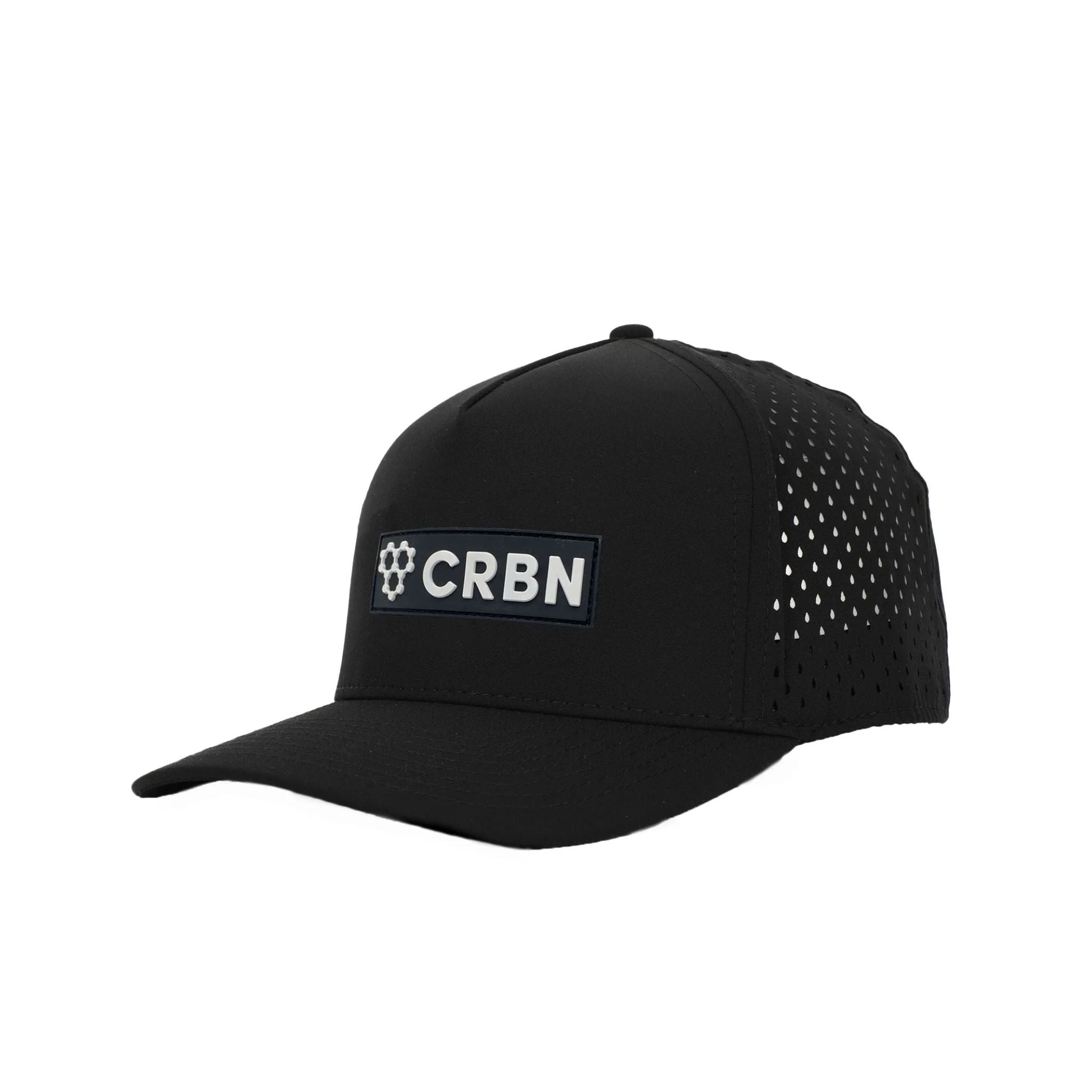 CRBN Quick Dry Performance Trucker Hat - Breathable Mesh Back, Moisture Wicking, Adjustable Snapback for Men & Women - Perfect for Running, Hiking, Outdoor Sports (Black)