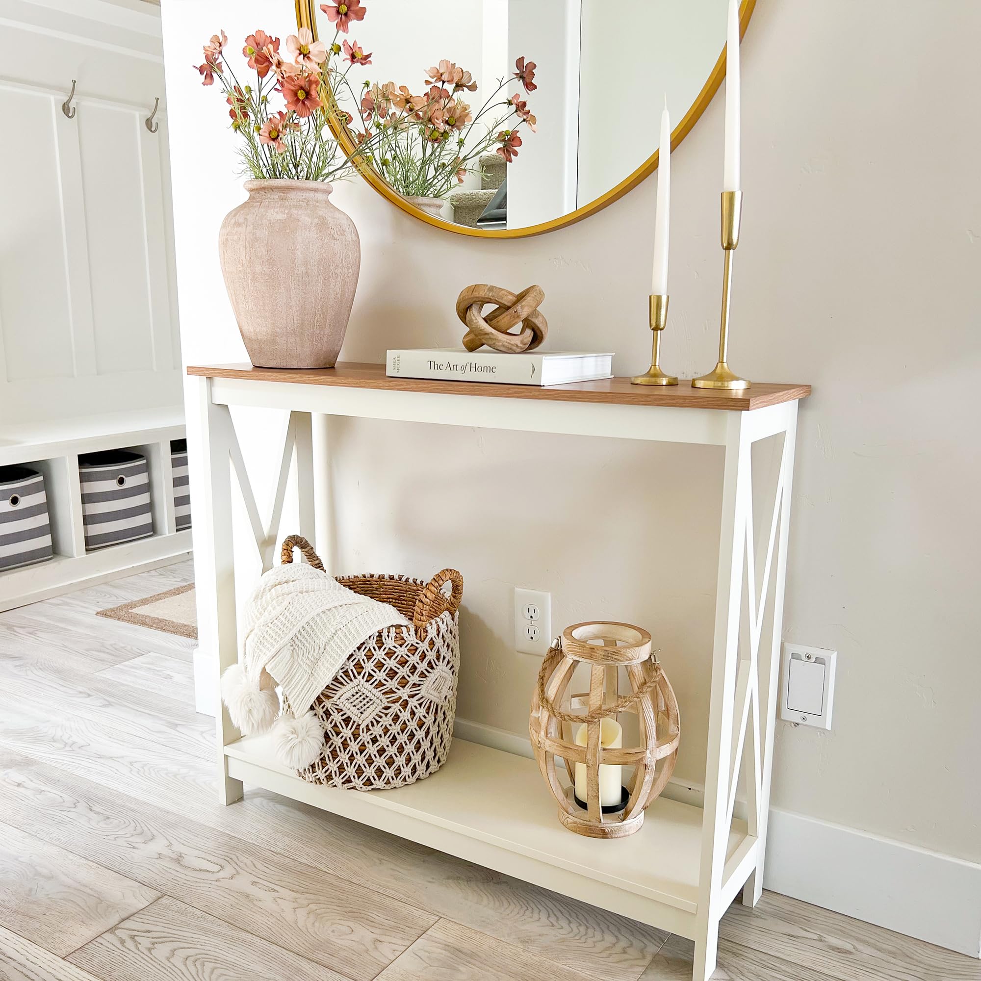 PHI VILLA Modern Console Table - Slim Entryway Table for Hallway, Living Room | Perfect for Small Spaces, Home Decor & Storage Solution