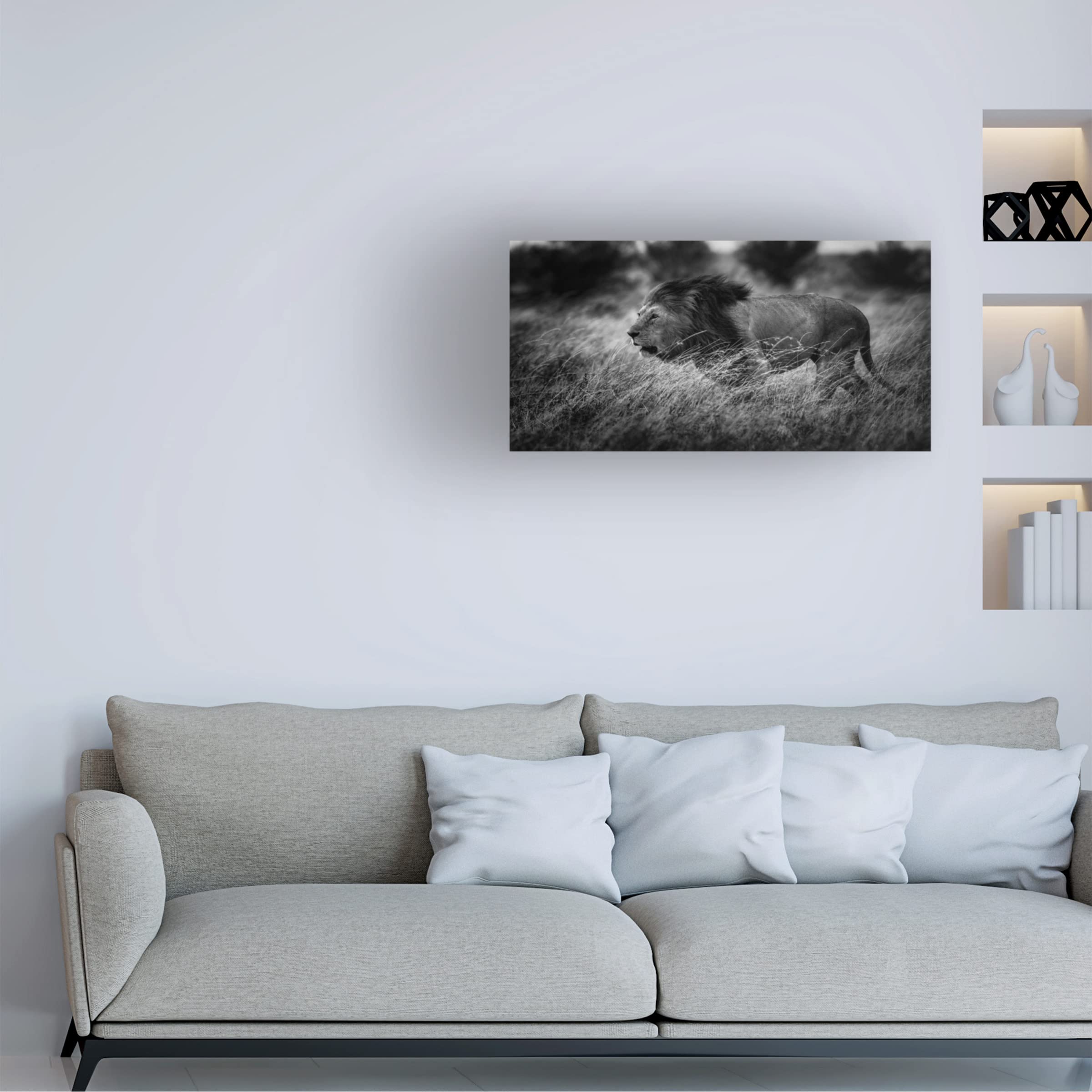 Trademark Fine Art 'Intrepid' Canvas Wall Art by Mohammed Alnaser - Modern Abstract Painting for Living Room, Office & Bedroom Decor