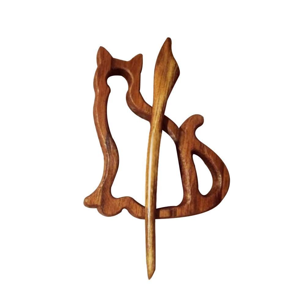 Stylish Wooden Animal Brooch Pin - Cute Cartoon Shawl Badge for Sweaters & Scarves | Funny DIY Costume Accessory Clasp | Perfect for Women's Fashion, Gift Giving & Themed Parties