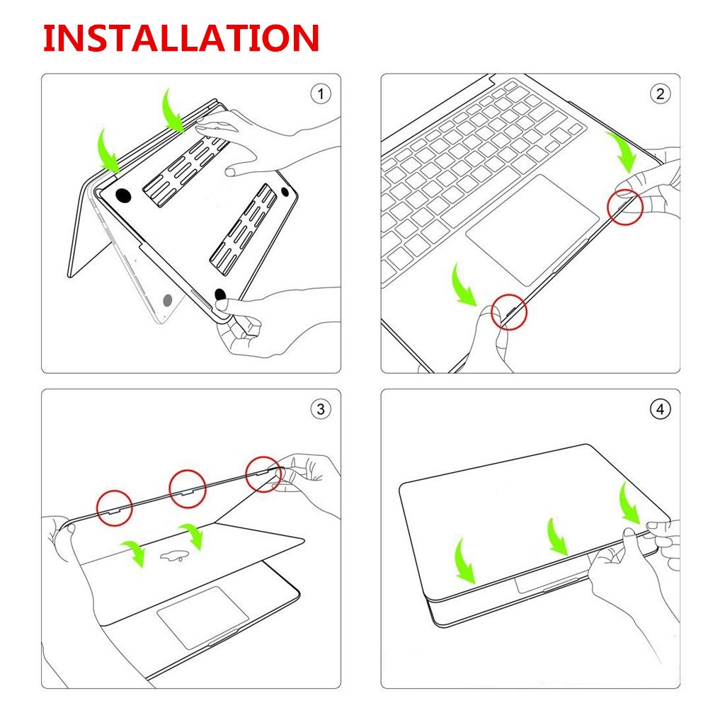 Se7enline Hard Shell Case Cover for MacBook Pro 15 inch A1286 (2010-2012 Models with DVD Drive) - Includes Sleeve Bag, Keyboard Cover, Screen Protector & Dust Plugs - Aqua Green - Perfect for Work, Travel & School Protection