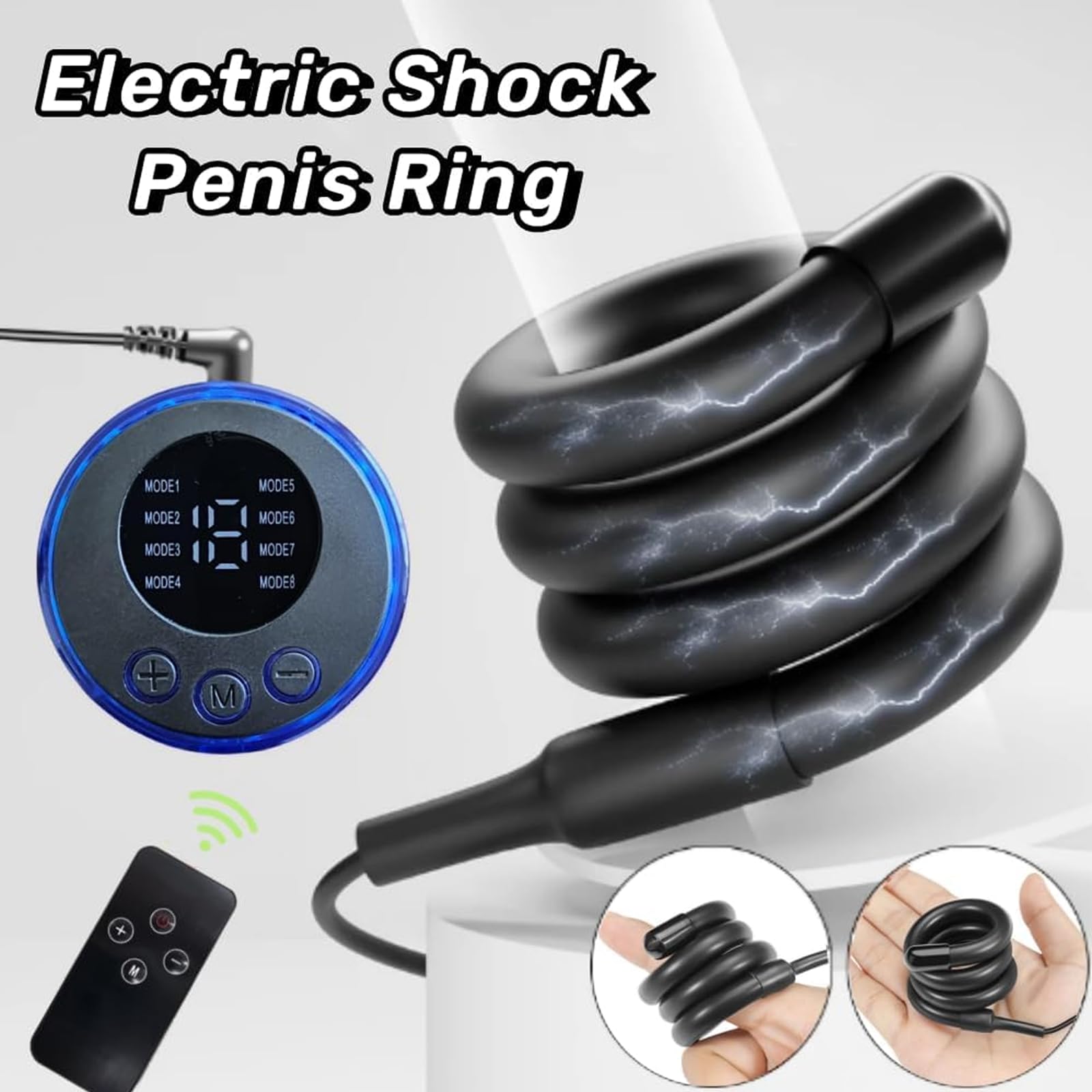 Electric Penis Extension Rings - Male Enhancement Shock Set, SM Masturbator Electro-Stimulation Sex Toy with Penis/Testicles Rings - Perfect for Couples Play & Solo Pleasure