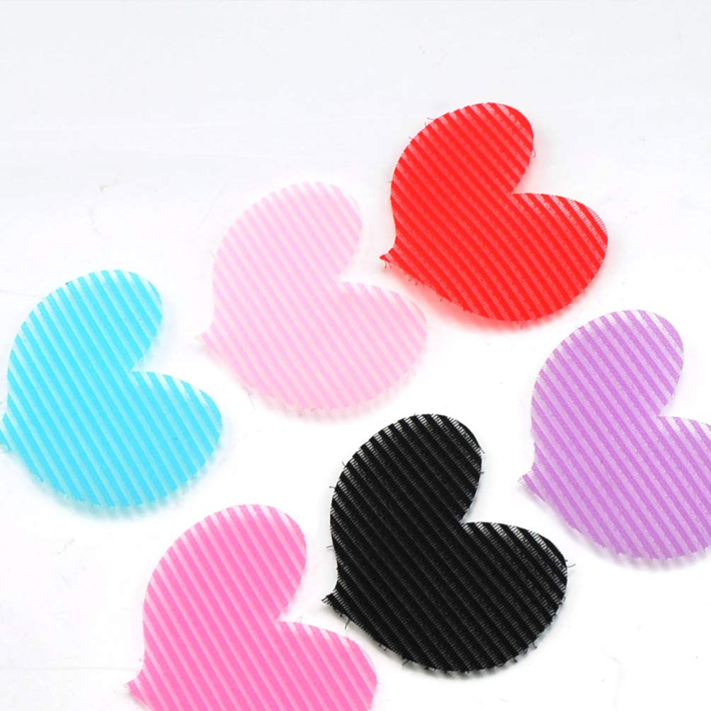 Minkissy 24pcs Heart Shaped Magic Hair Stickers - Colorful Hair Fringe Grippers & Bangs Styling Accessories for Women, Girls (Perfect for Parties, Cosplay & Daily Hairstyling)