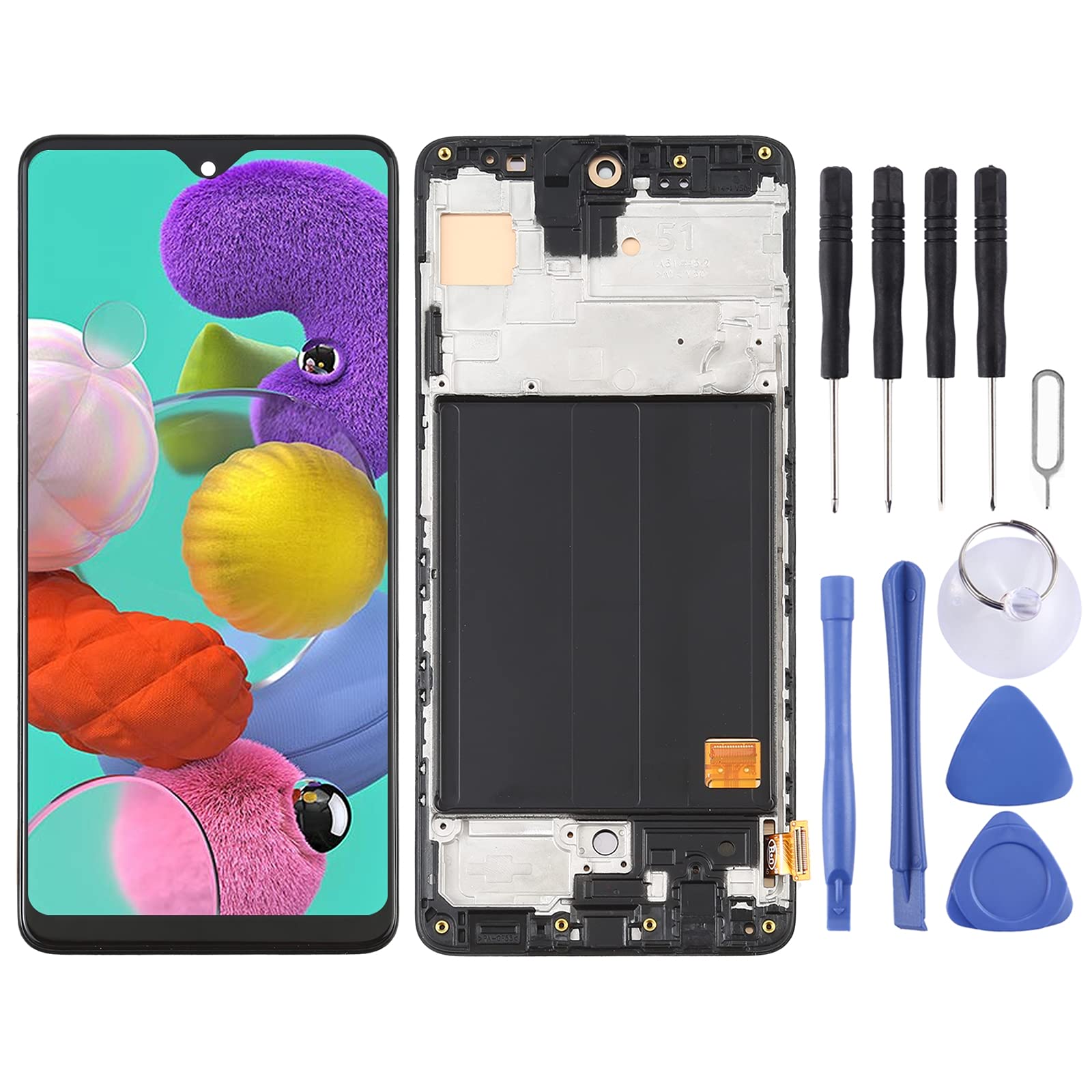Original Samsung Galaxy A51 SM-A515 OLED LCD Screen & Digitizer Full Assembly with Frame - High-Quality Replacement Part for DIY Repair | Perfect for Screen Replacement, Phone Repair, and Device Restoration