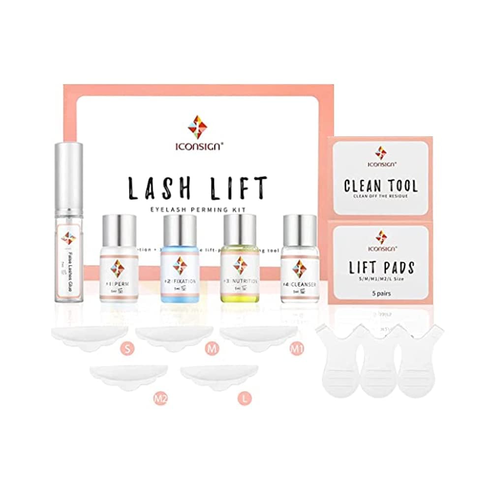 Professional Lash Lift Kit - NailBar IconSign Eyelash Perming & Lifting Set with Nutritious Formula, Safe Curling Glue for Salon & Home Use - Perfect for Lash Lift Treatment & Eyebrow Beauty Enhancement