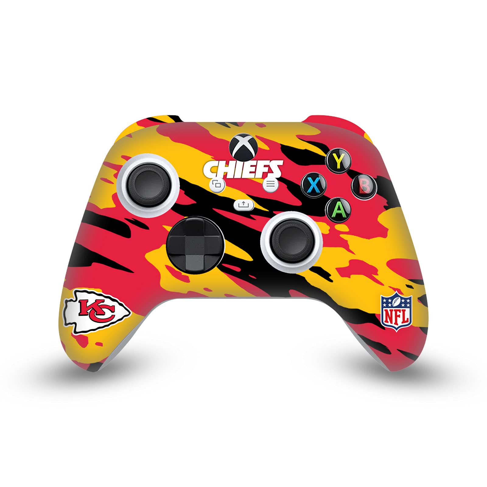 Official NFL Kansas City Chiefs Camouflage Vinyl Sticker for Xbox Series X/S Controller - Gaming Skin Decal Compatible with Xbox Consoles - Perfect for Gamers and Sports Fans