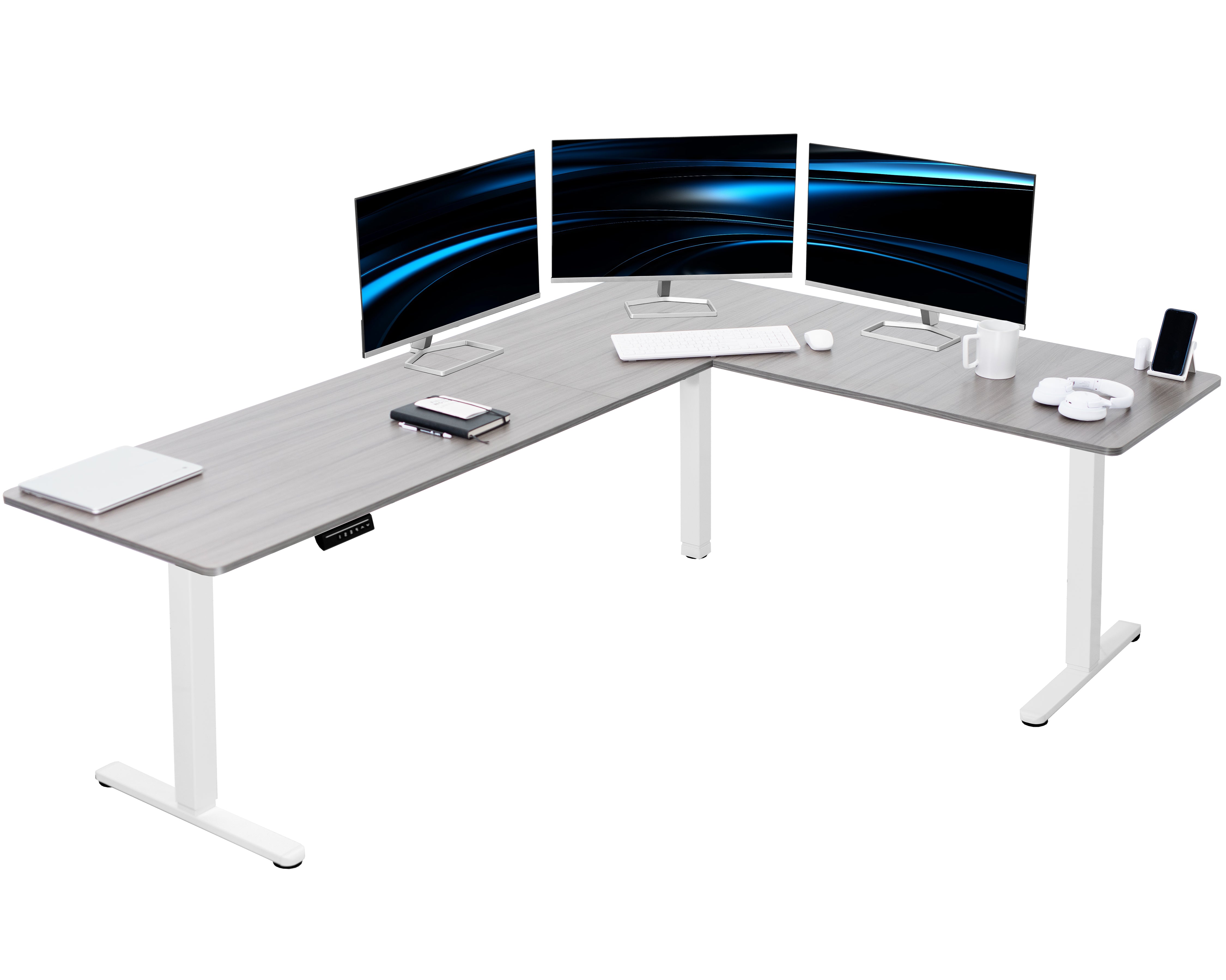 E3 Series Corner Electric Standing Desk - Adjustable Height Home Office Desk for Work & Study | Perfect for Small Spaces & Ergonomic Workspaces