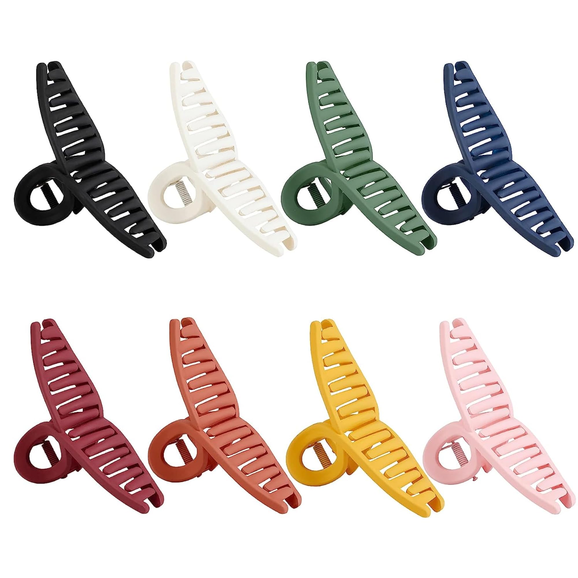 Chema (Pack of 6) Jumbo Claw Hair Clips for Women & Girls - Strong Hold Clutchers for Long Thick/Thin/Curly Hair - Perfect for Ponytails, Buns & Everyday Hairstyles