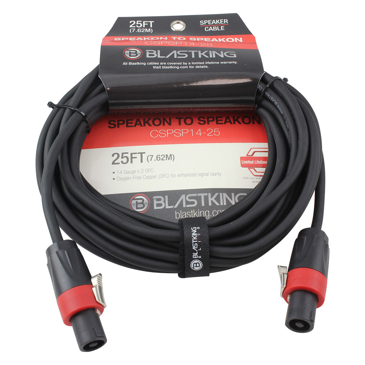 Blastking CSPSP14 25 Speaker Cable - 25ft Speakon to Speakon High-Performance Audio Cable for Live Sound, DJ Equipment & Professional PA Systems
